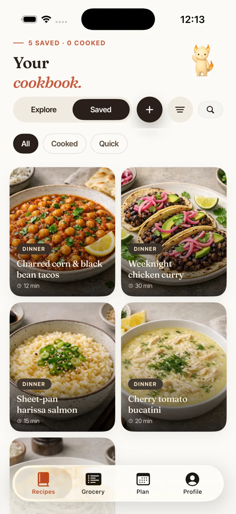 Your saved Tumsy cookbook