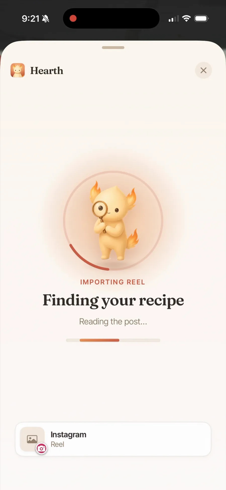 Tumsy finding the recipe in a shared post
